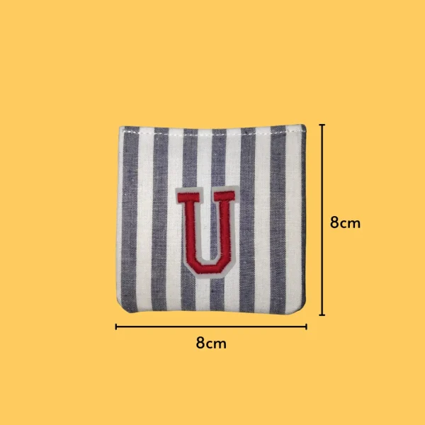 Red Letter 'U' Iron-on Embroidery