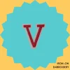 Red Letter 'V' Iron-on Embroidery