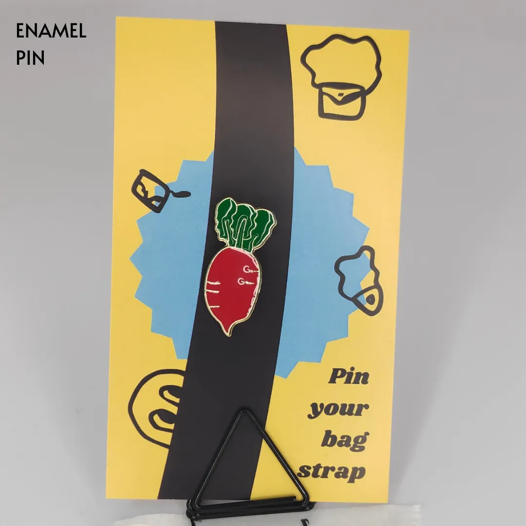 Red Raddish Vegetable Enamel Pin | [New] Aleaf Apparel Store