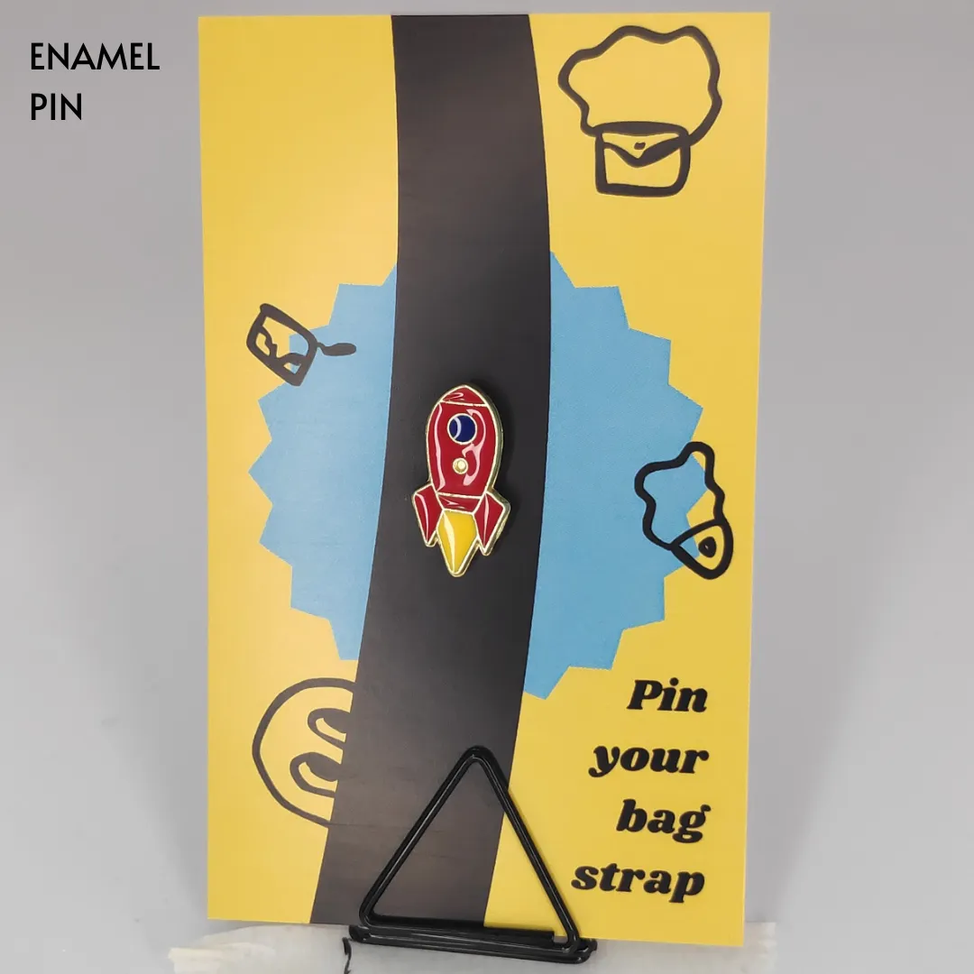 Small Red Rocket Enamel Pin | [New] Aleaf Apparel Store