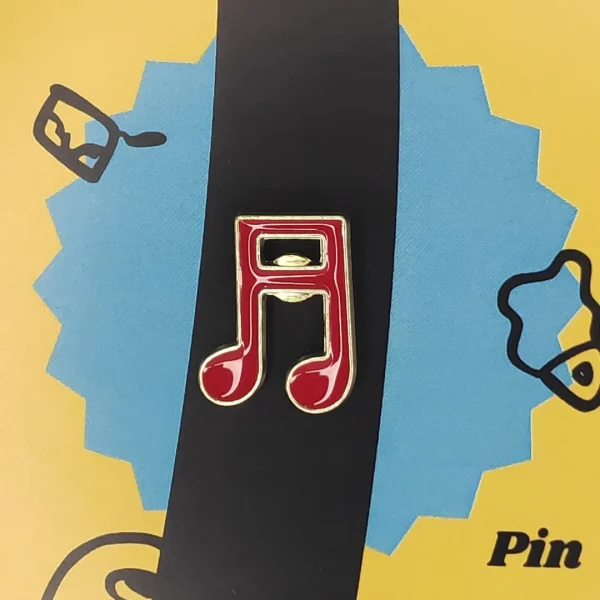 Red Music Notes Enamel Pin