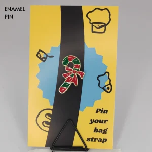 Festive Candy Cane Enamel Pin