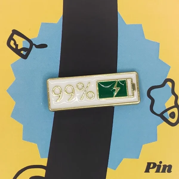 99% Battery Icon Enamel Pin