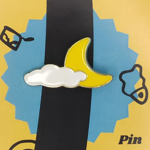 Cresent and Cloud Enamel Pin
