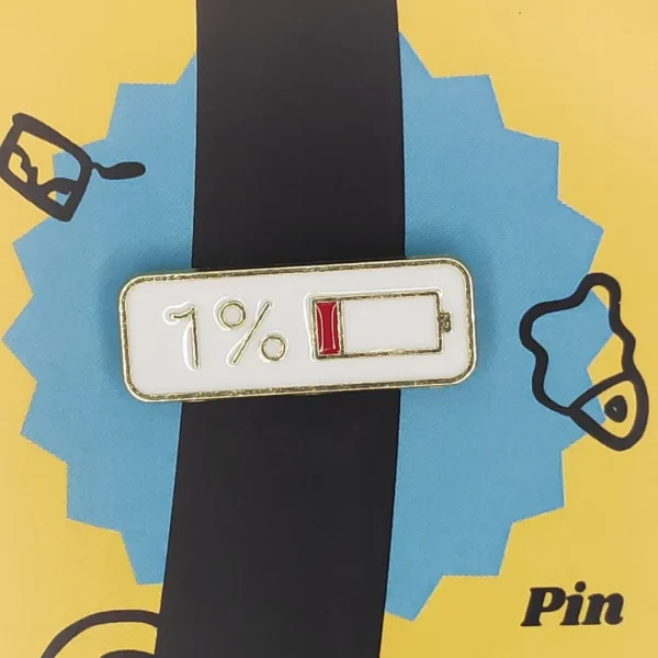 1% Battery Icon Enamel Pin