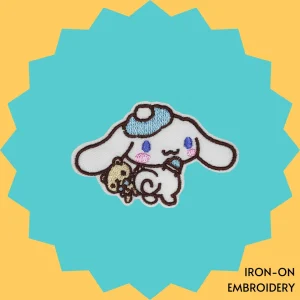 Cute Cinnamoroll with Stuffed Doll Iron-on Embroidery