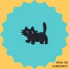 Walking Black Cat Iron-on Embroidery