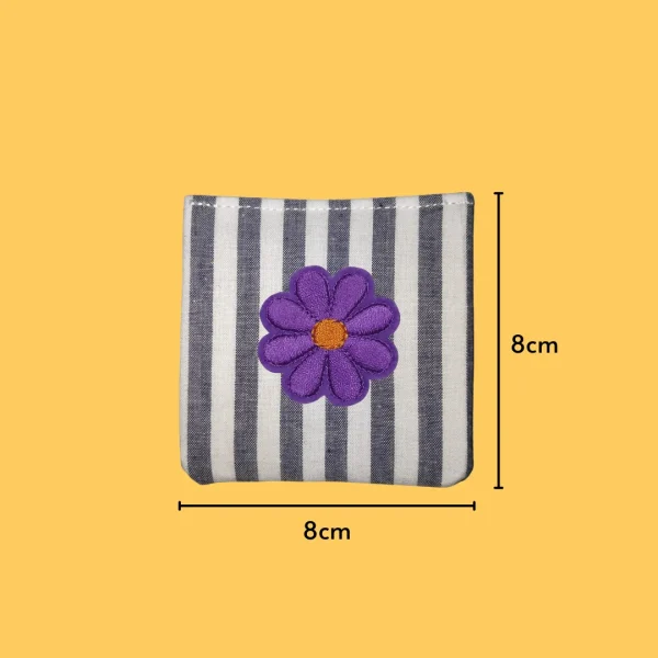 Purple Flower with Orange Center Iron-on Embroidery