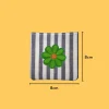Iron-On-Patch-1078 Green Flower with Orange Center Iron-on Embroidery