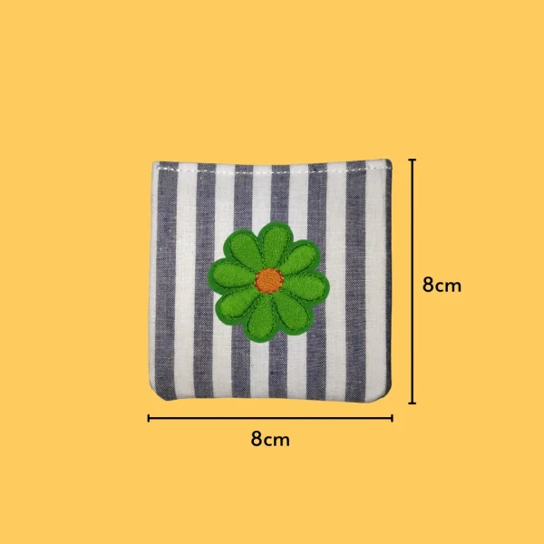 Iron-On-Patch-1078 Green Flower with Orange Center Iron-on Embroidery