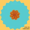 Orange Flower with Orange Center Iron-on Embroidery