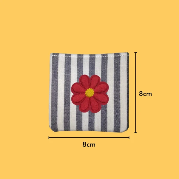 Red Flower with Yellow Center Iron-on Embroidery