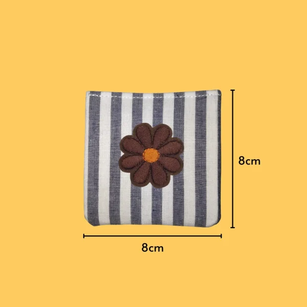 Brown Flower with Orange Center Iron-on Embroidery