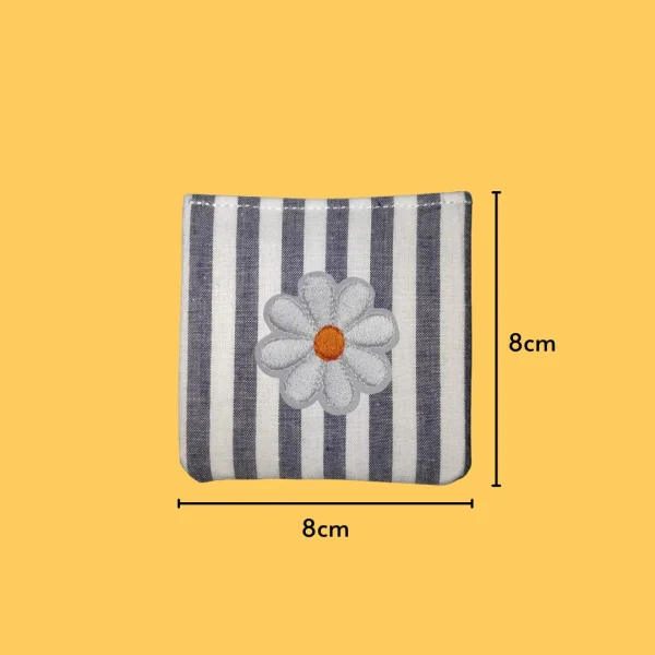 White Flower with Orange Center Iron-on Embroidery