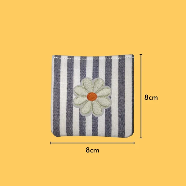 Cream Flower with Orange Center Iron-on Embroidery