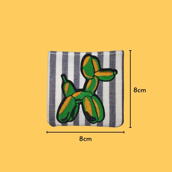 Green Yellow Ballon Dog Iron-on Embroidery