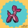 Pink Ballon Dog Iron-on Embroidery