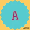 Pink Letter 'A' Iron-on Embroidery