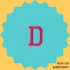 Pink Letter 'D' Iron-on Embroidery