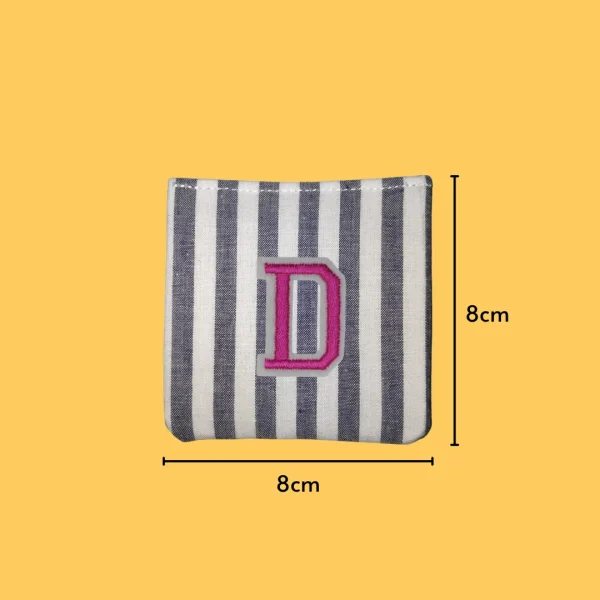 Pink Letter 'D' Iron-on Embroidery