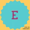 Pink Letter 'E' Iron-on Embroidery