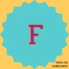 Iron-On-Patch-1127 Pink Letter 'F' Iron-on Embroidery
