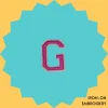 Pink Letter 'G' Iron-on Embroidery