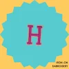Pink Letter 'H' Iron-on Embroidery