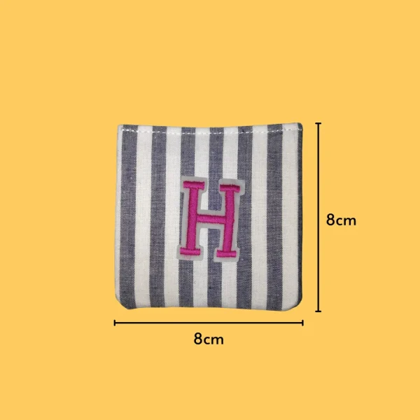 Pink Letter 'H' Iron-on Embroidery