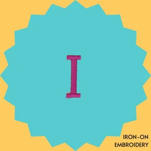 Pink Letter 'I' Iron-on Embroidery