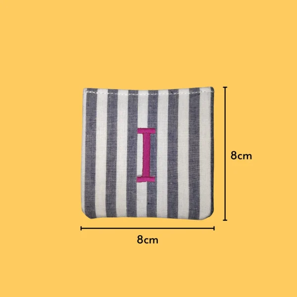 Pink Letter 'I' Iron-on Embroidery