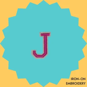 Pink Letter 'J' Iron-on Embroidery