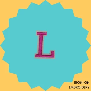 Pink Letter 'L' Iron-on Embroidery