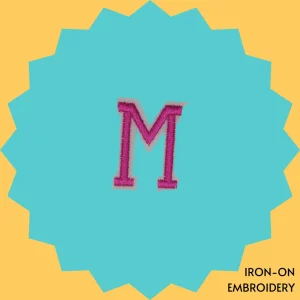 Pink Letter 'M' Iron-on Embroidery
