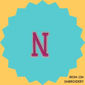 Pink Letter 'N' Iron-on Embroidery