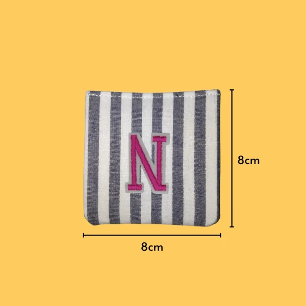 Pink Letter 'N' Iron-on Embroidery