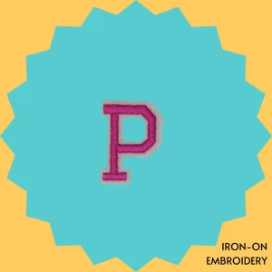 Pink Letter 'P' Iron-on Embroidery