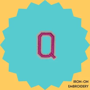 Pink Letter 'Q' Iron-on Embroidery