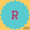 Pink Letter 'R' Iron-on Embroidery