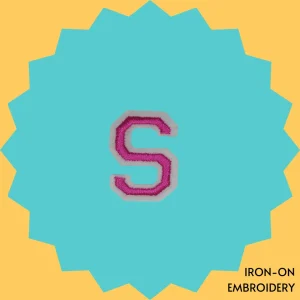 Pink Letter 'S' Iron-on Embroidery