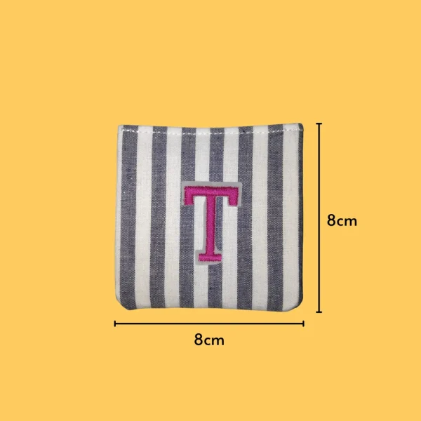 Pink Letter 'T' Iron-on Embroidery