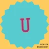 Pink Letter 'U' Iron-on Embroidery