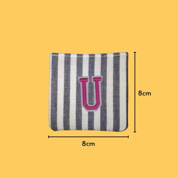 Pink Letter 'U' Iron-on Embroidery