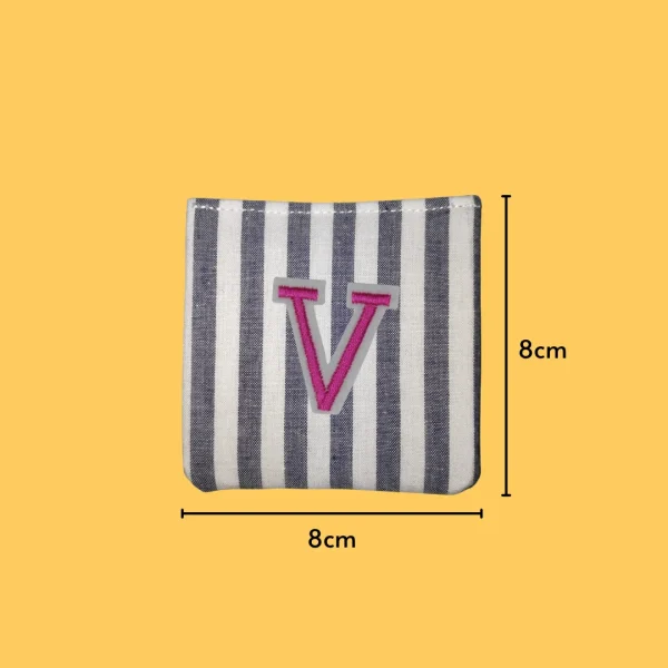 Pink Letter 'V' Iron-on Embroidery