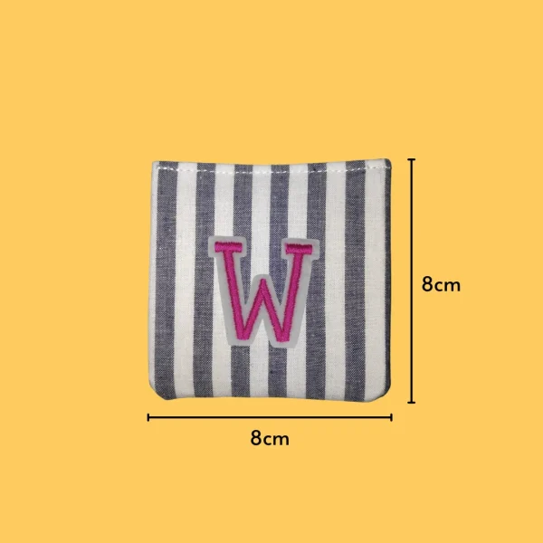 Pink Letter 'W' Iron-on Embroidery