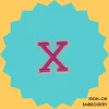 Pink Letter 'X' Iron-on Embroidery