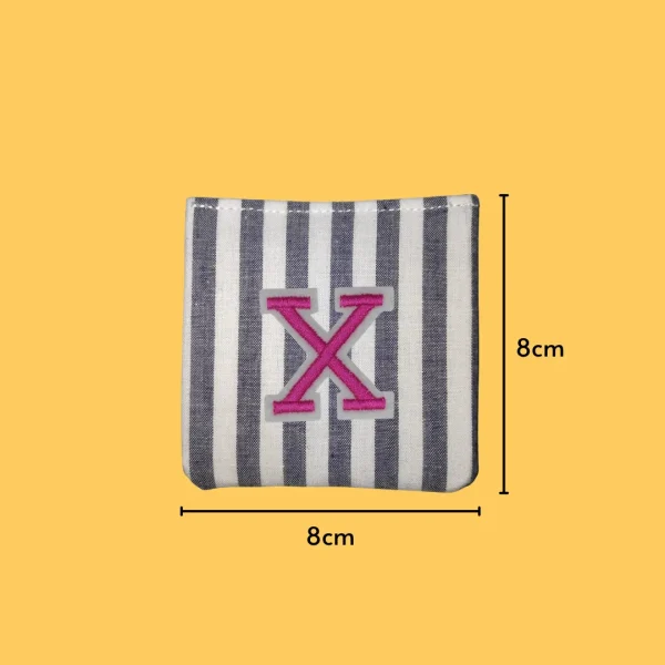Pink Letter 'X' Iron-on Embroidery