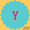 Pink Letter 'Y' Iron-on Embroidery