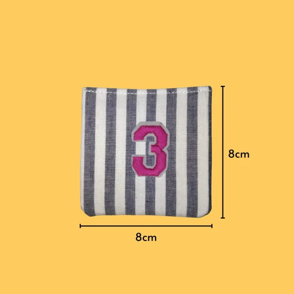 Pink Number '3' Iron-on Embroidery