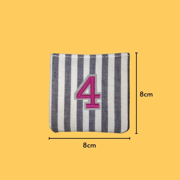 Iron-On-Patch-1178 Pink Number '4' Iron-on Embroidery